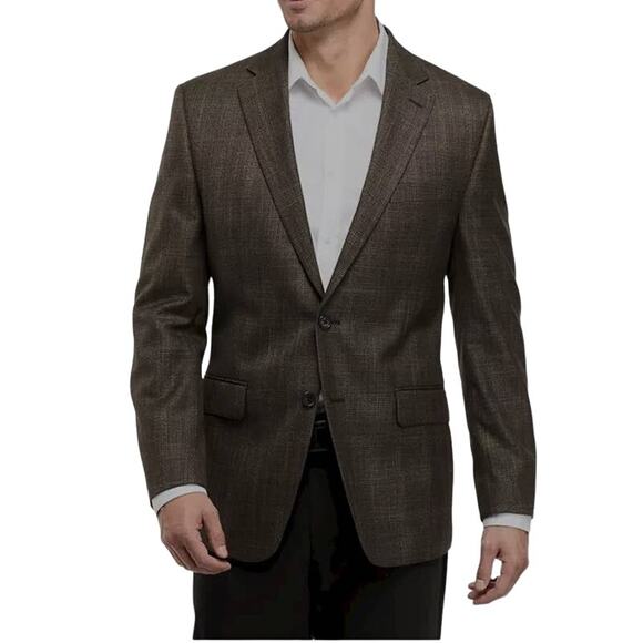 Ralph Lauren Jacket Blazer Sport Coat 40R Brown Wool Cashmere Made in Canada